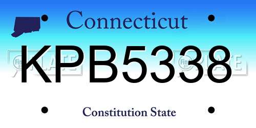 KPB5338 Connecticut License Plate