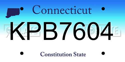 KPB7604 Connecticut License Plate