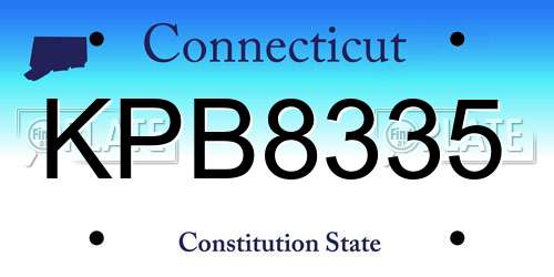 KPB8335 Connecticut License Plate