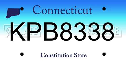 KPB8338 Connecticut License Plate
