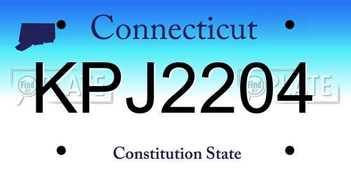 KPJ2204 Connecticut License Plate