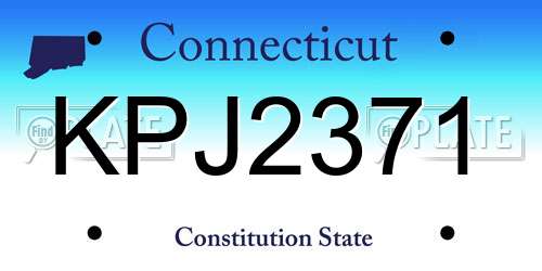 KPJ2371 Connecticut License Plate