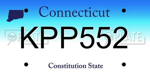 KPP552 Connecticut License Plate