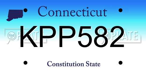KPP582 Connecticut License Plate