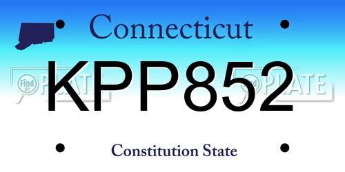 KPP852 Connecticut License Plate