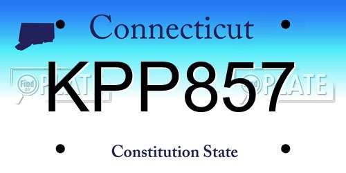 KPP857 Connecticut License Plate