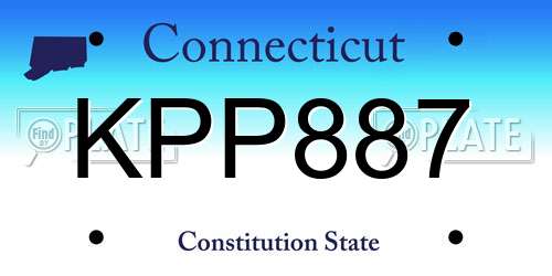 KPP887 Connecticut License Plate