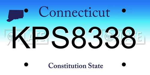 KPS8338 Connecticut License Plate