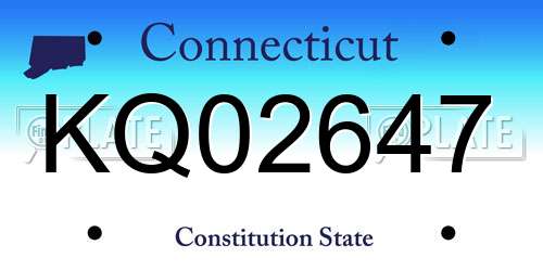 KQ02647 Connecticut License Plate