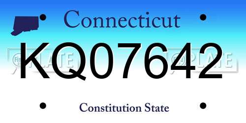 KQ07642 Connecticut License Plate