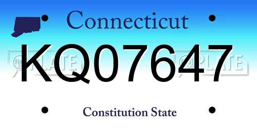 KQ07647 Connecticut License Plate
