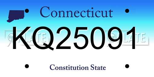KQ25091 Connecticut License Plate