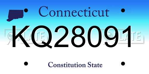KQ28091 Connecticut License Plate