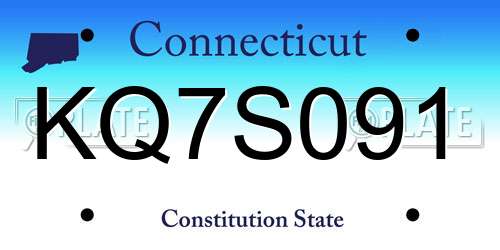 KQ7S091 Connecticut License Plate