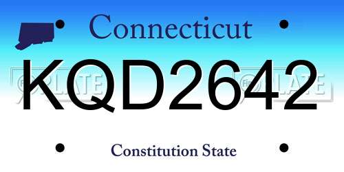 KQD2642 Connecticut License Plate