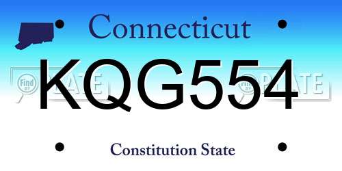 KQG554 Connecticut License Plate