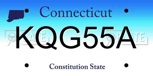 KQG55A Connecticut License Plate