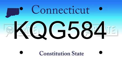 KQG584 Connecticut License Plate