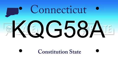 KQG58A Connecticut License Plate