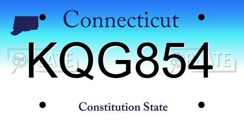 KQG854 Connecticut License Plate