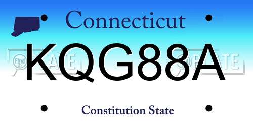 KQG88A Connecticut License Plate