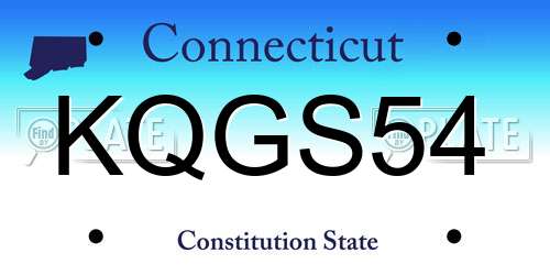 KQGS54 Connecticut License Plate