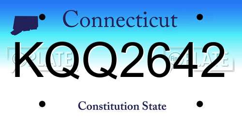 KQQ2642 Connecticut License Plate