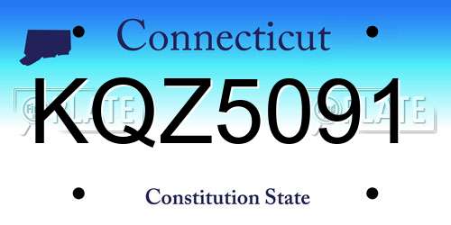 KQZ5091 Connecticut License Plate