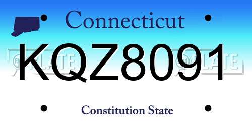 KQZ8091 Connecticut License Plate