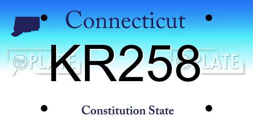 KR258 Connecticut License Plate