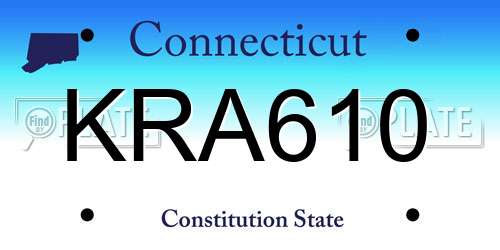 KRA610 Connecticut License Plate