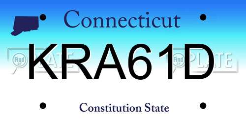 KRA61D Connecticut License Plate