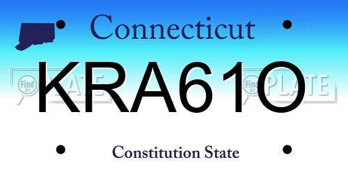 KRA61O Connecticut License Plate