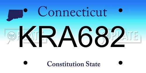 KRA682 Connecticut License Plate