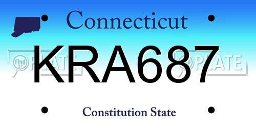 KRA687 Connecticut License Plate