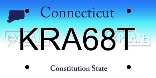 KRA68T Connecticut License Plate