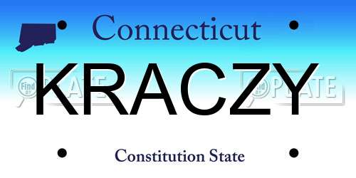 KRACZY Connecticut License Plate