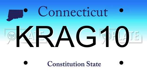 KRAG10 Connecticut License Plate