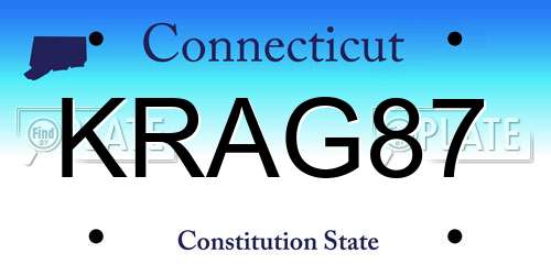 KRAG87 Connecticut License Plate
