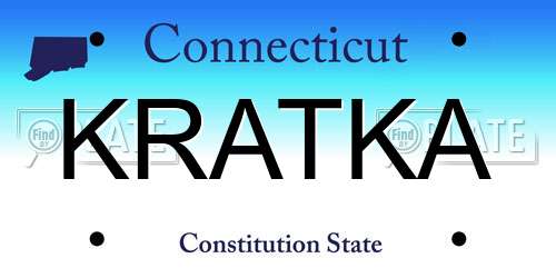 KRATKA Connecticut License Plate