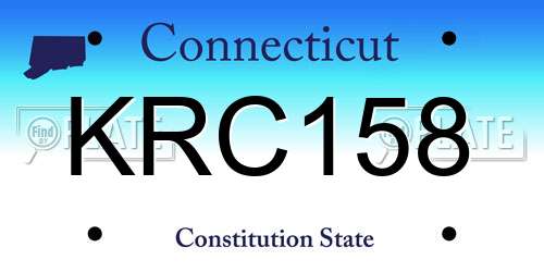 KRC158 Connecticut License Plate