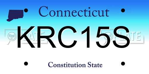 KRC15S Connecticut License Plate