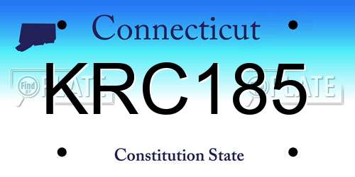 KRC185 Connecticut License Plate