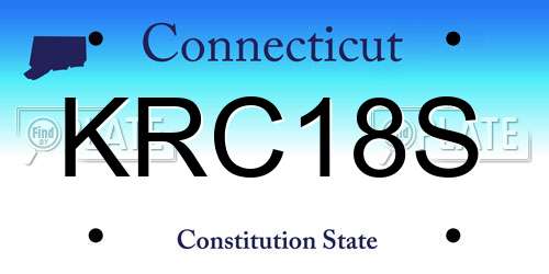 KRC18S Connecticut License Plate