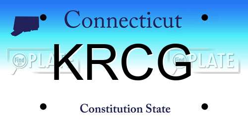 KRCG Connecticut License Plate