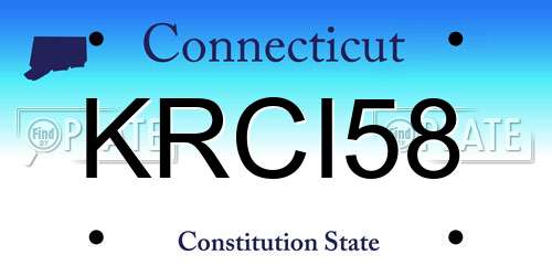 KRCI58 Connecticut License Plate