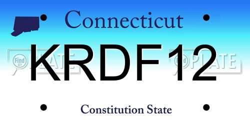 KRDF12 Connecticut License Plate