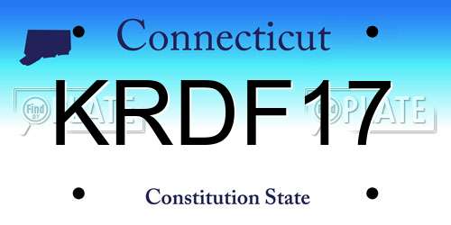 KRDF17 Connecticut License Plate
