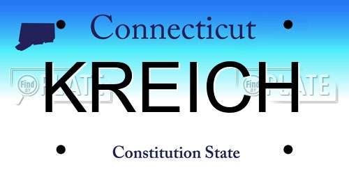 KREICH Connecticut License Plate