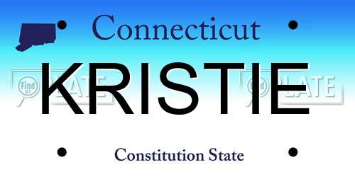 KRISTIE Connecticut License Plate